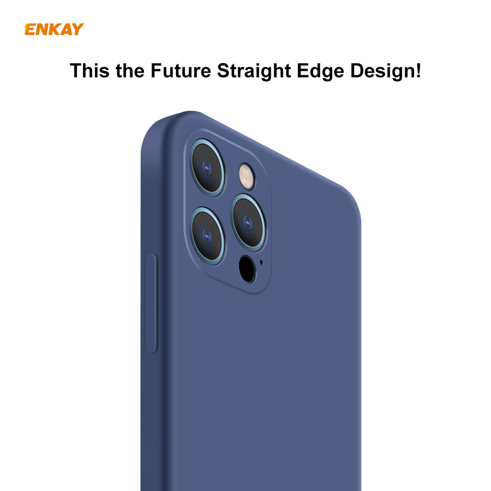 （COD)For iPhone 12 Pro Hat-Prince ENKAY ENK-PC069 Liquid Silicone Straight Edge Shockproof Protective Case. 