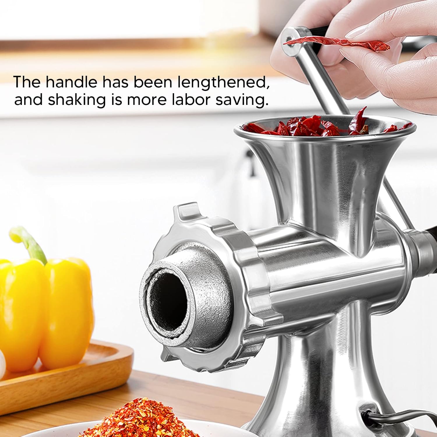 High Quality Multipurpose Manual Meat Grinder for grinding meat, pepper, and vegetables Manual Meat Grinder 10 Sizes Minced Meat Sausage Stuffer Machine Meat Grinder Suction Cup Type with Sausage Stuffer Silver Aluminium Alloy for Minced Meat. 