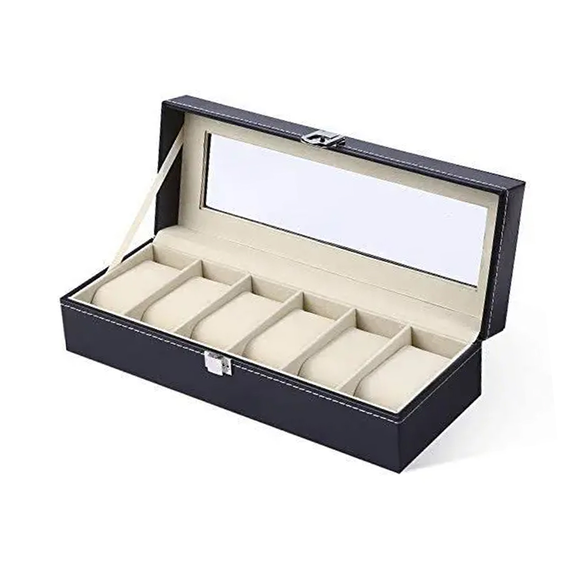 6 Slot Luxury Watch Box with Attractive Display Case, Creative Design for Storage and Gift Use. 