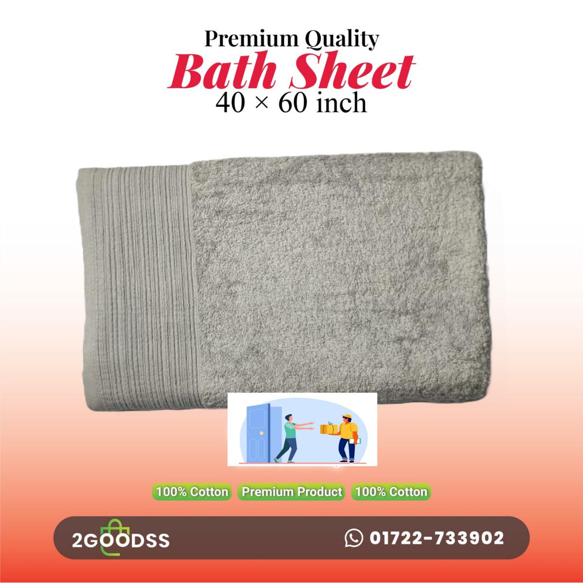 Premium Quality Bath Sheet  Peach towel for Men and Womens  Material: 100% Pure Cotton Ideal For: Men And Womens Size: 40" x 60" Inch   Indulge yourself with the luxury of soft cotton towel after every hand wash.