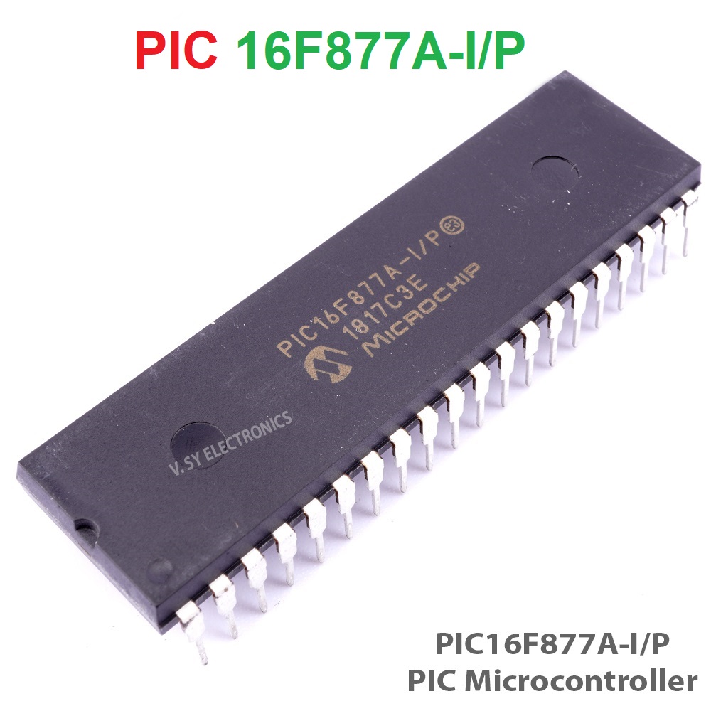PIC16F877A PIC16F877 PIC-16F877 PIC 16F877 Microcontrollers IC 8-Bit 20MHz 256B EEPROM Microchip MCU DIP-40 40 Pin Dual In Line Package Chip Electrical Circuitry & Parts. 