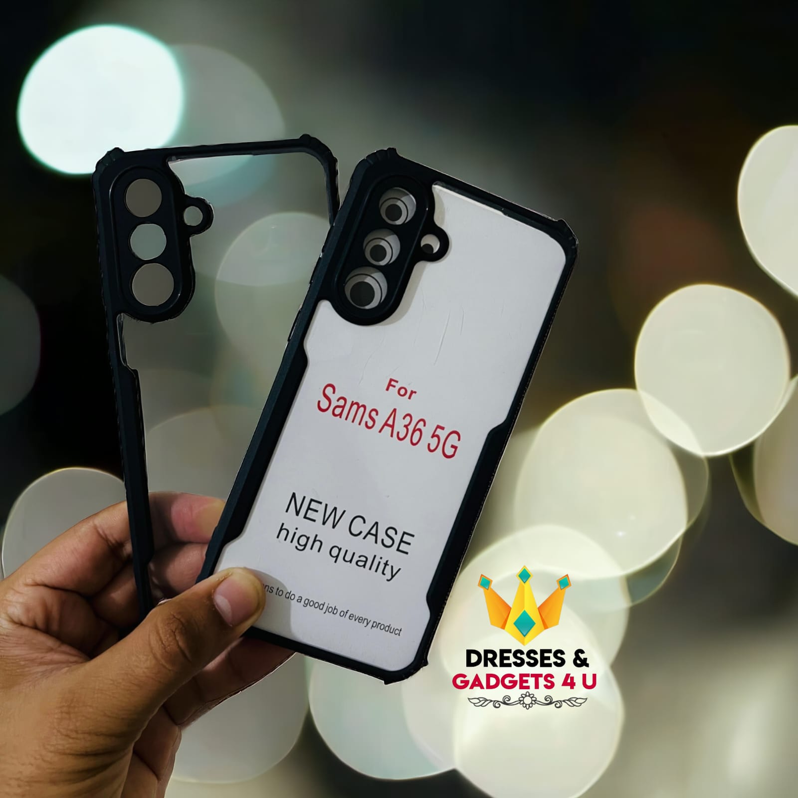 Shockproof Crystal Clear Back Cover Case for Samsung Galaxy A36 5g | 360 Degree Protection | Protective Design | Transparent Back Cover Case for 𝐒𝐚𝐦𝐬𝐮𝐧𝐠 𝐆𝐚𝐥𝐚𝐱𝐲 𝐀𝟑𝟔 𝟓𝐠 (Black Bumper). 