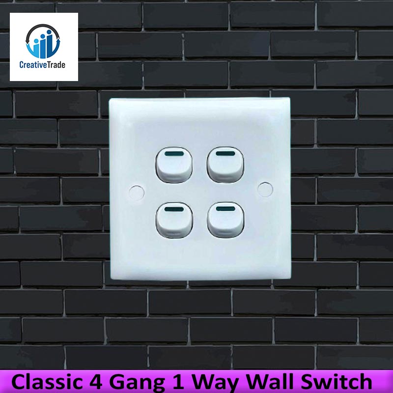 Classic 4 Gang 1 Way Wall Switch- 1 Piece