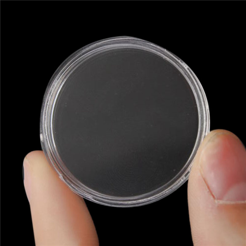 XHHDQES 200Pcs 21mm Round Clear Plastic Coin Holder Capsules Box Storage Clear Round Display Cases Coin Holders. 