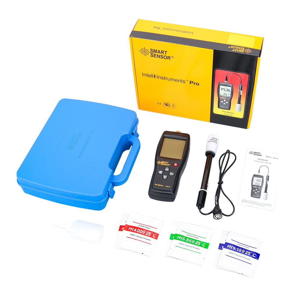 Smart Sensor AS218 Digital PH Meter 0.00 ~ 14.00pH Soil PH Tester PH Meter. 