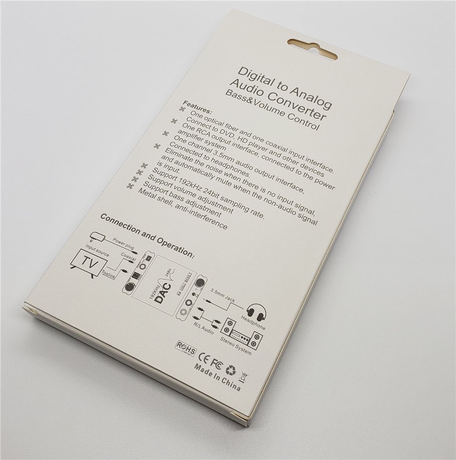 USB DAC 192KHz 24Bit Digital to Analog Audio Converter Bass Volume control Adjustment SPDIF Optical Toslink Coaxial to Analog. 