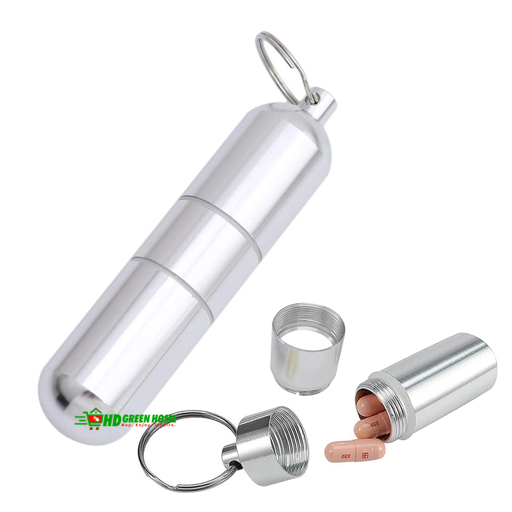 Metal Cigarette Holder with Keyring (10.5x2.5cm) Aluminum Alloy Multipurpose Medicine Storage Case