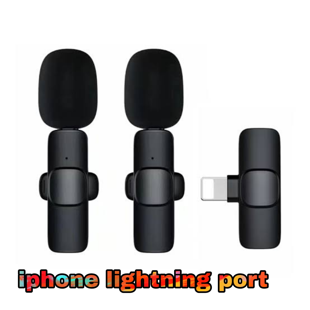 USB Type C to lightning port Dual Bluetooth Microphone K9 Wireless Lavalier Microphone Noise Reduction Outdoor Live Broadcast. 