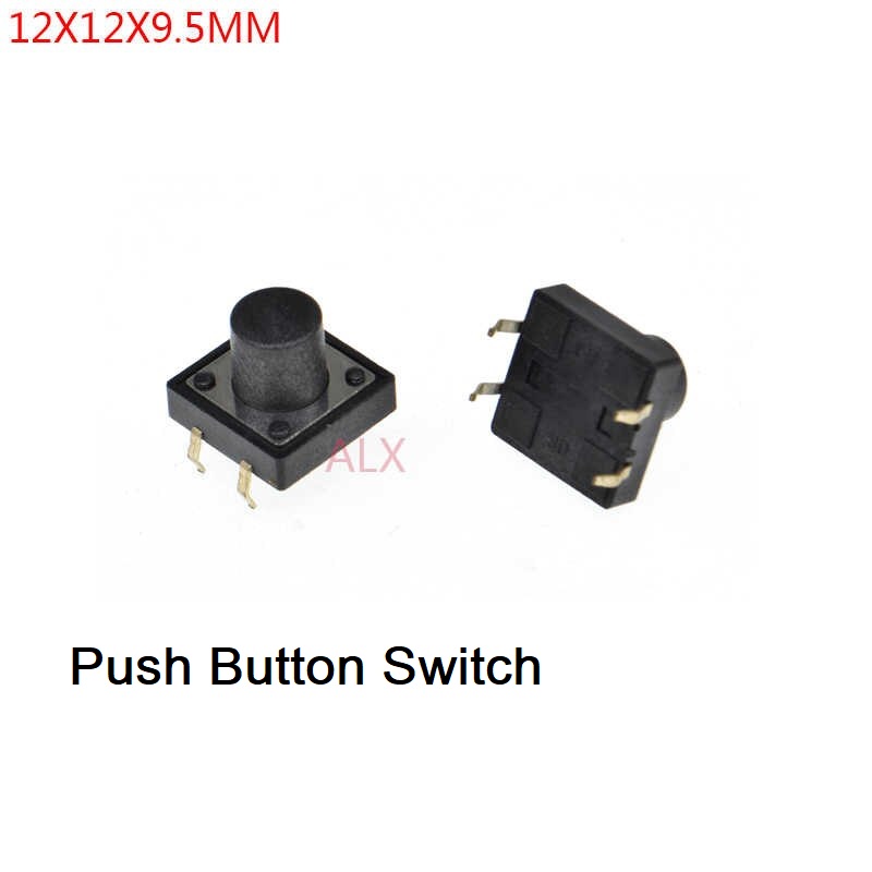 5Pcs- Momentary Push Button Switch 12x12x9.5mm 4Pin On Off Momentary Tactile Tact Push Button Micro Switch Self Reset Switches DIP Top. 