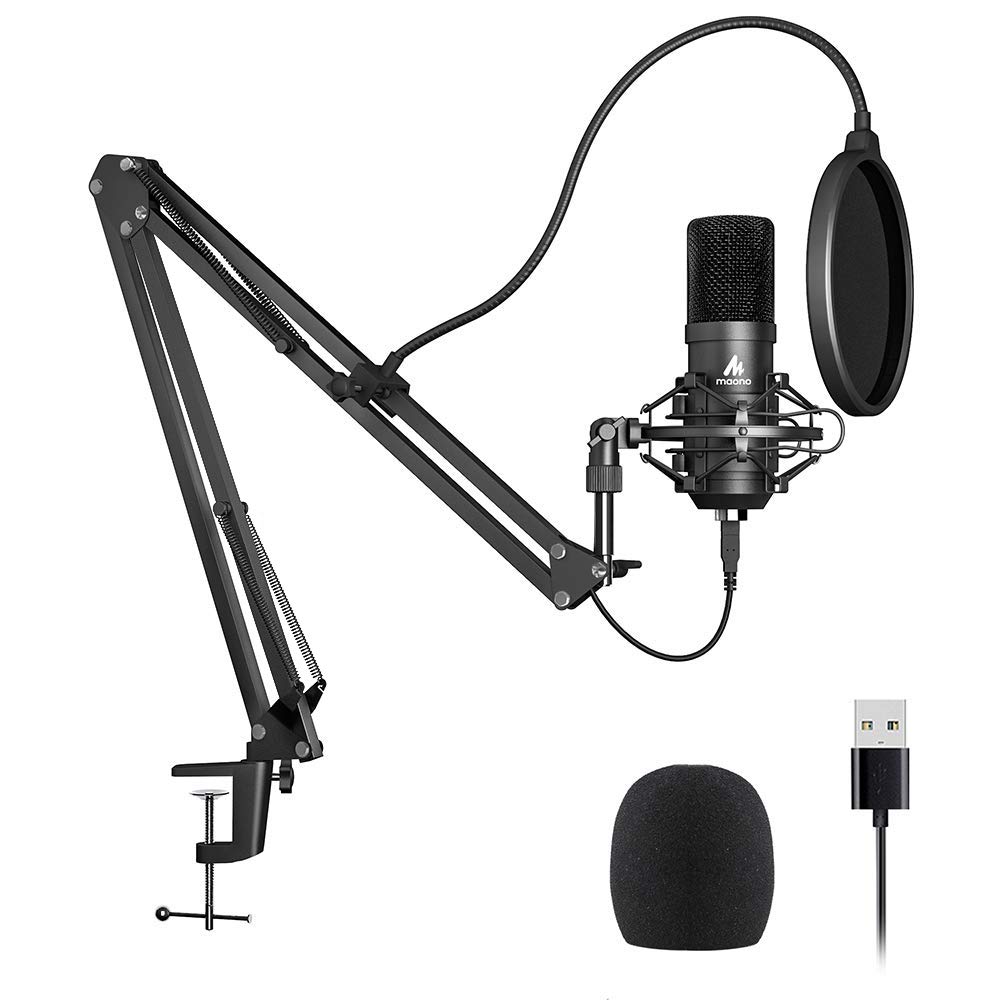 MAONO AU-A04 USB Microphone  Setup, Plug & Play USB Cardioid Podcast Condenser Microphone With Professional Sound Chipset For PC Karaoke, YouTube, Gaming Recording. 
