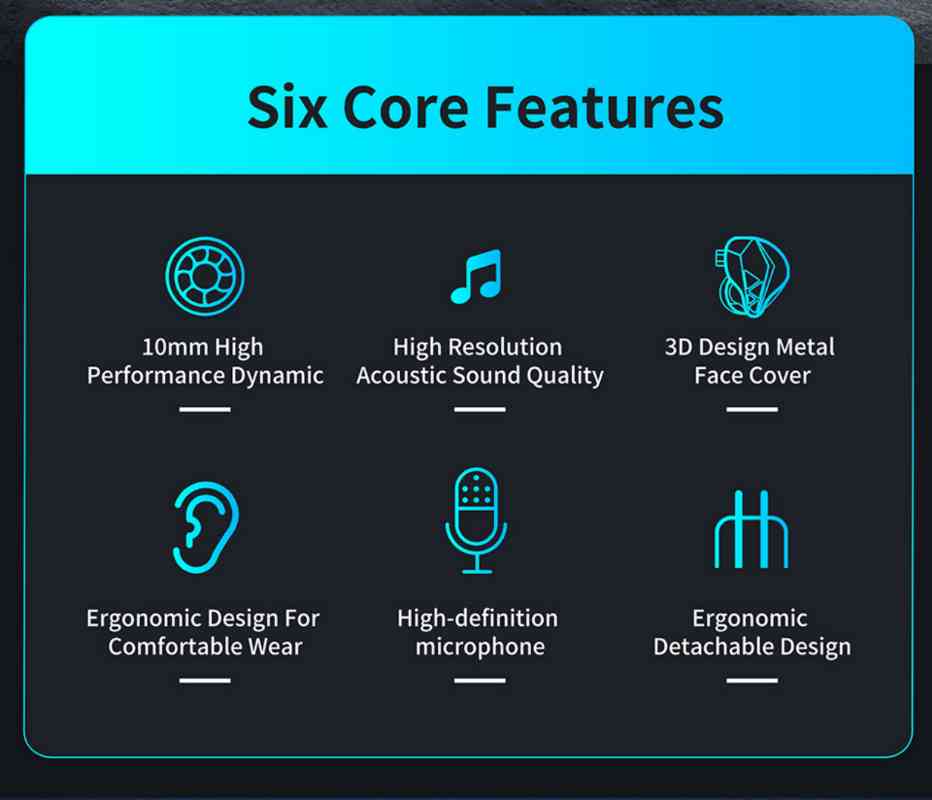 KZ EDXS 10mm Dynamic Driver Earphone. 