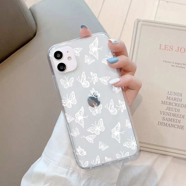 Butterfly Phone Case For iPhone 8 7 6 6S Plus Cover For iPhone 13 12 Pro Mini 11 Pro Max XS Max XR X 5 5S SE 2020 Clear TPU Capa. 
