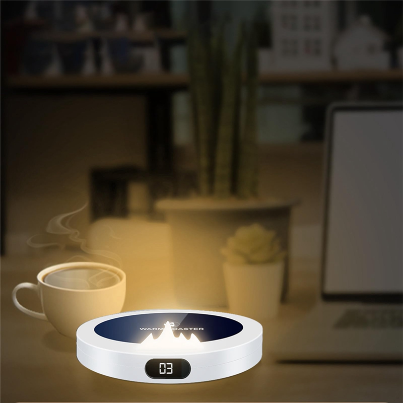 Portable USB Heating Cup Warmer 3-Gear Coffee Mug Warmers 10W Fast Heating Temperature Control 8H Auto Shutdown-Black. 