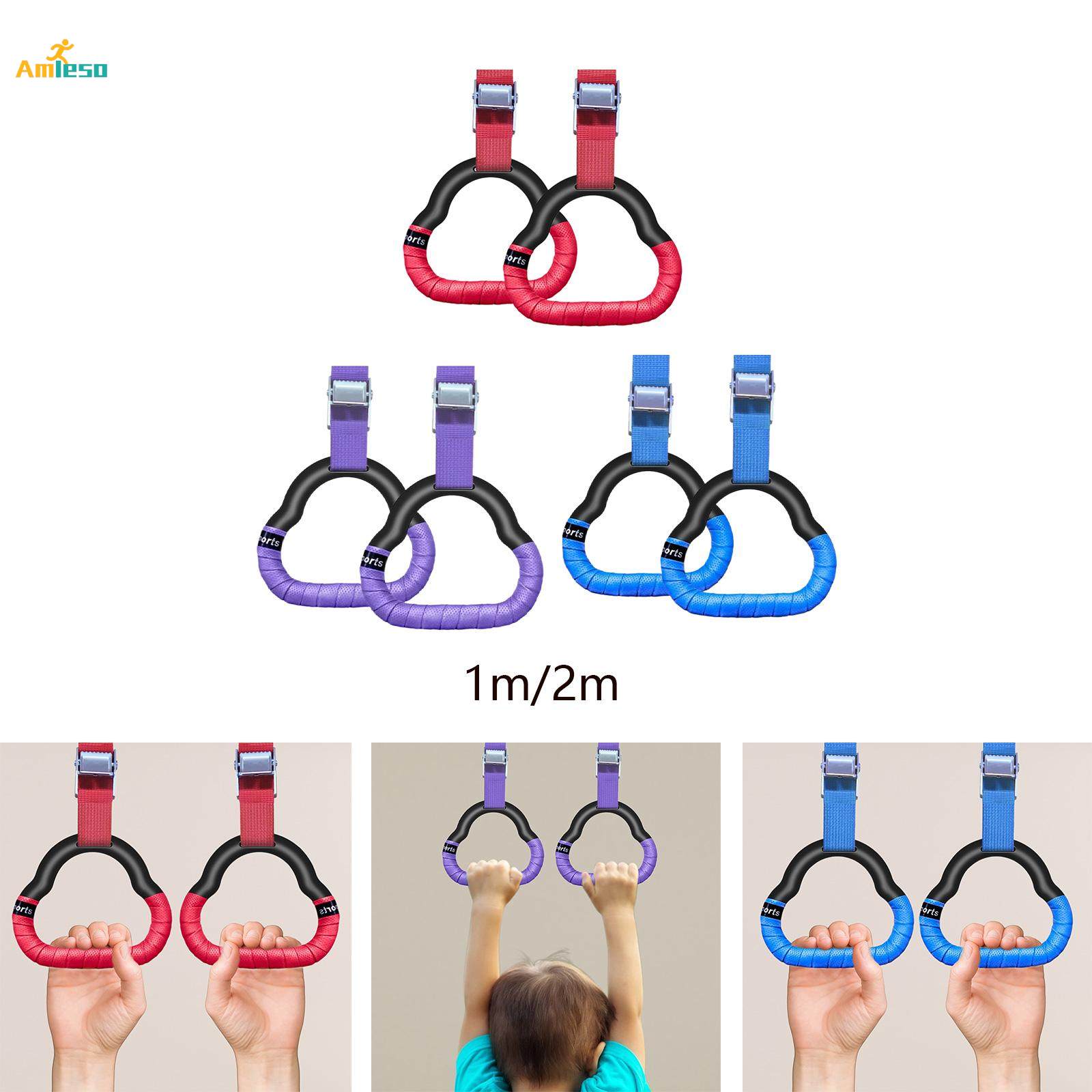 Gymnastics Rings Bar Attachment for Kids Adjustable Pull up Rings Training for. 