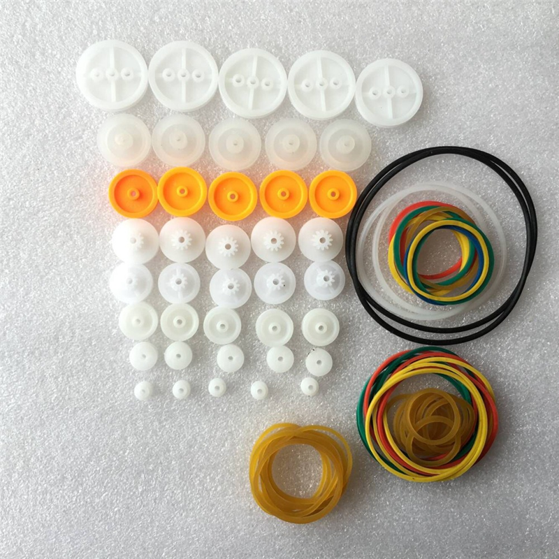 84Pcs Transmission Belt ABS Belt Drive Round Belt Pulley Rubber Band Combination Set Stretchable Engine Drive Round Belt. 