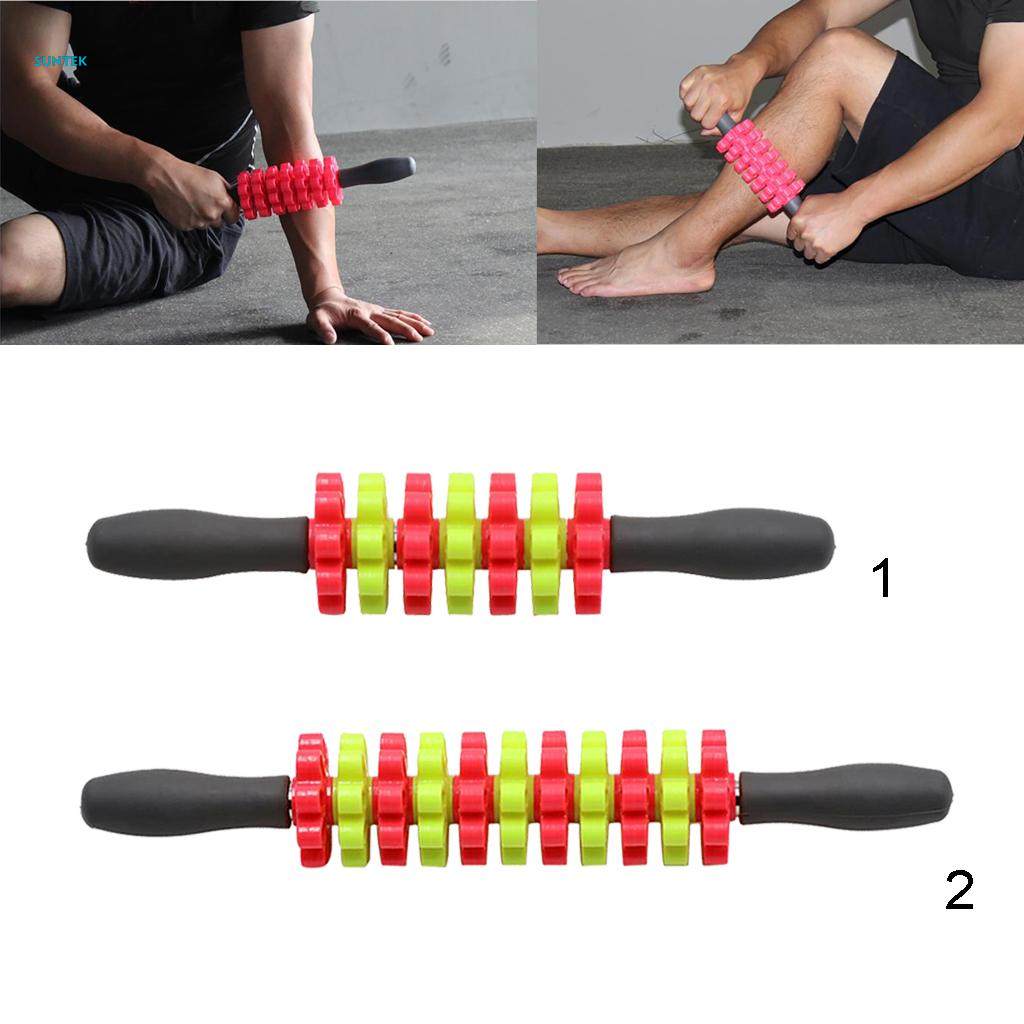Muscle Roller Leg Massager - Best Massage Roller Stick - Deep Tissue, Trigger Points, Cramps, Quads, Calf & Hamstring Tightness, Myofascial Release - 35cm. 