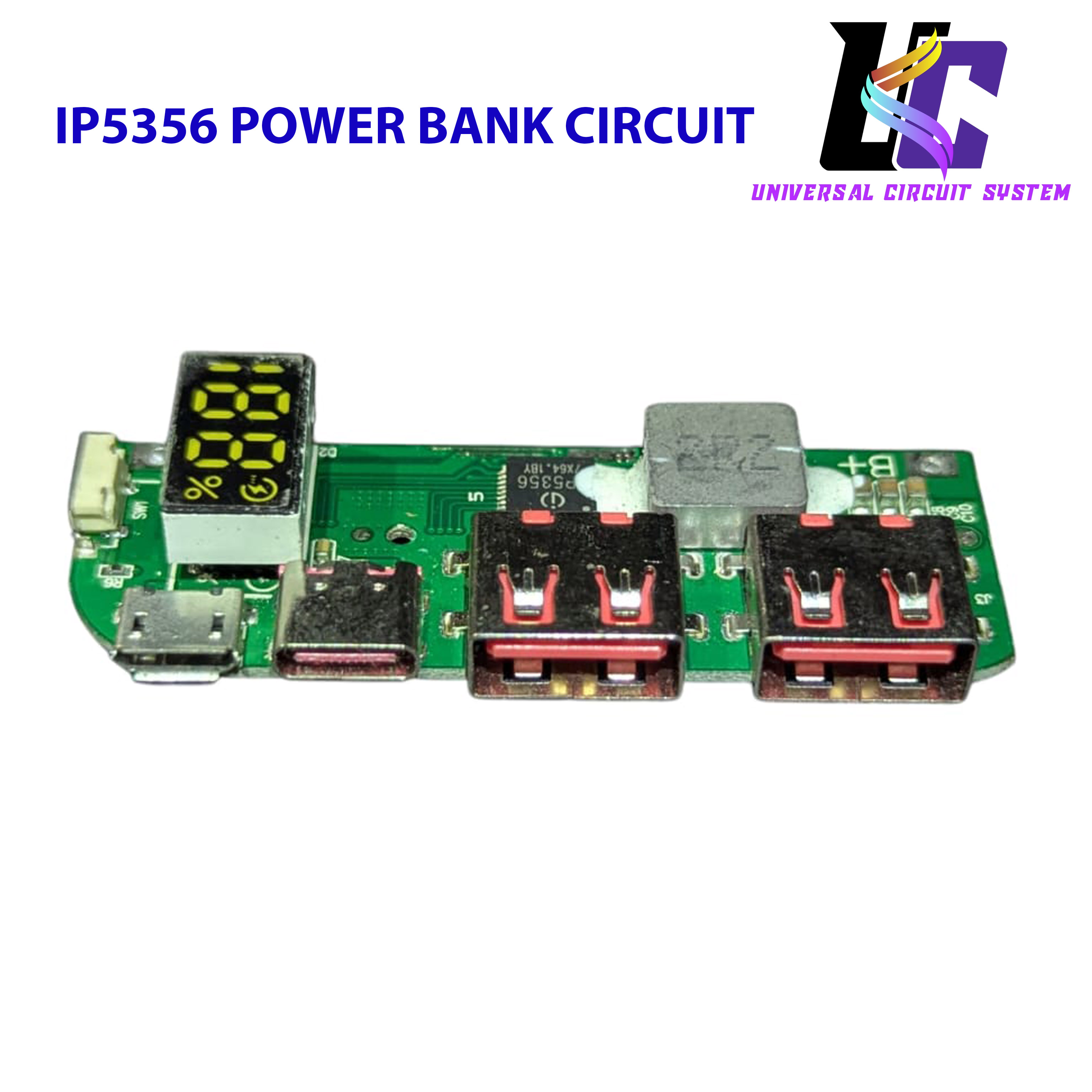 22.5W Fast Charging Bank Module IP5356 TYPE-C Micro USB PD 22.5W ip5356 Fast Charging Power Bank Circuit With Display. 