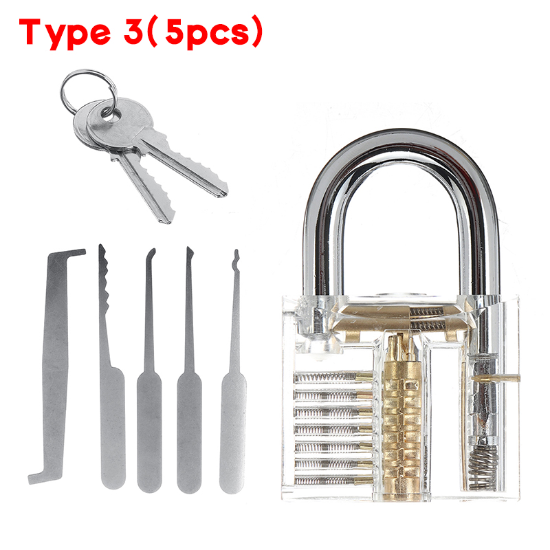 Accessories 【All-in-one】(5/19/25pcs ) Lock Picking Set Unlocking Tool Set Locksmith Practice Lock Pick Key Extractor Padlock Lockpick Tool Kits With Carrying Bag. 