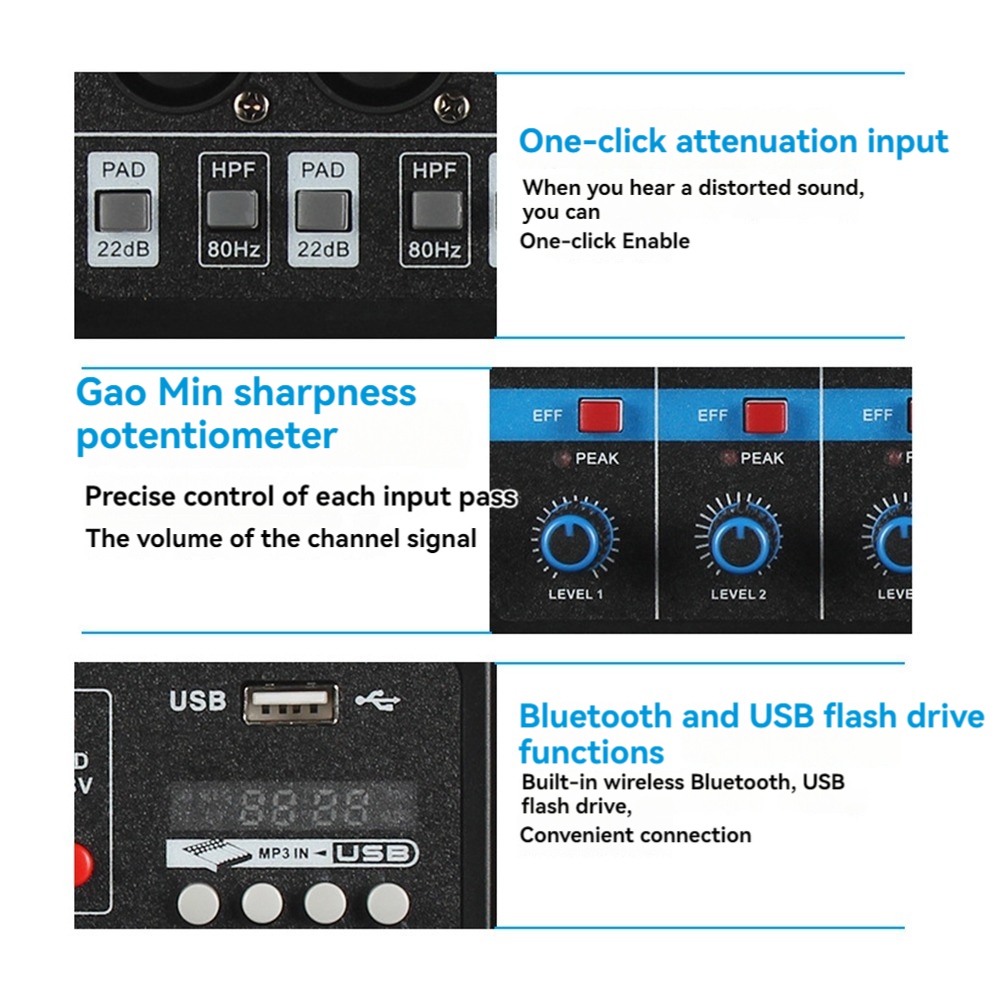 A5 Live Sound Card Mixing Console Mixer for Live Streaming (EU). 