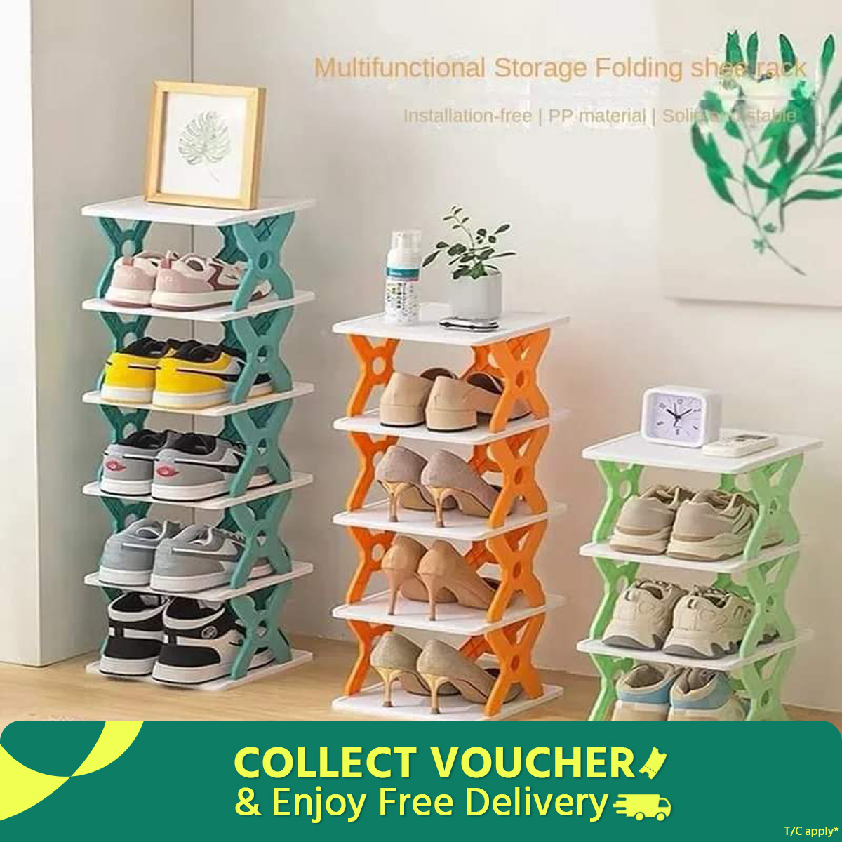 5 Layers Simple Shoe Rack Folding Shoe Cabinet Multi-layer Shoes Storage Organizer Space-Saving Shoes Shelf Door Color Matching Cabinets