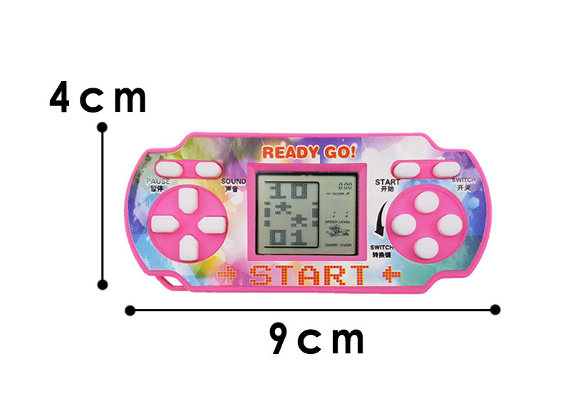 80s nostalgic game console. Classic Tetris multiple games. Electric. Puzzle mini handheld games. 