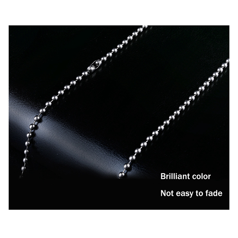 Pure Titanium Chain Necklace Glass Bead Chain Pendant is Not Easy to Rust Simple Light Weight Titanium Alloy Bracelet-B. 
