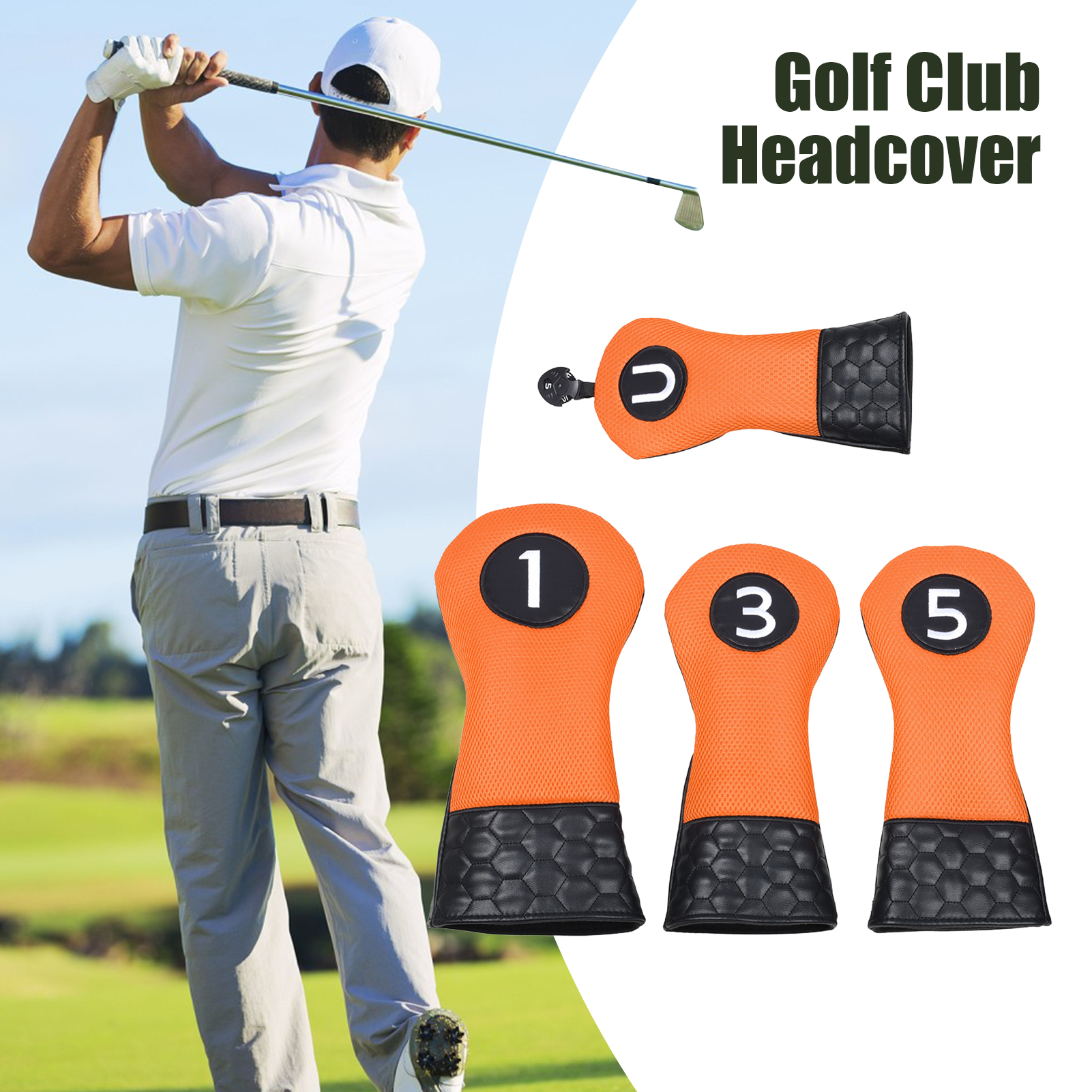 Pinnacle Supreme Golf Club adcover Waterproof Leatr Golf Club Covers for Woods Driver Set of 4 Premium Golf cessories for Fairway Hybrids Durable Stylish Design Easy to Clean Golf adcover. 