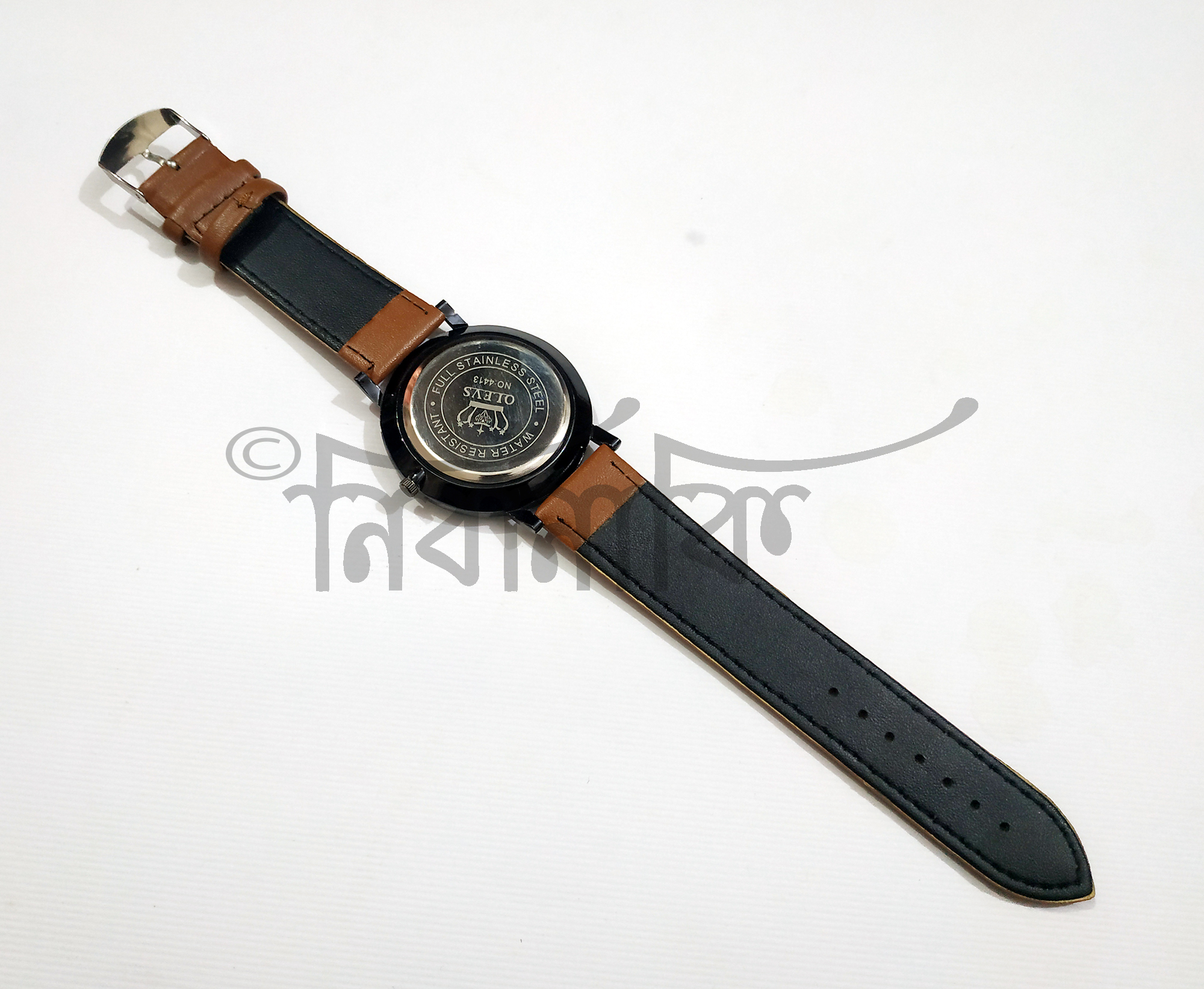 Olives No-4413 Analog Lather Strap Wrist Watch With Extra Battery. 