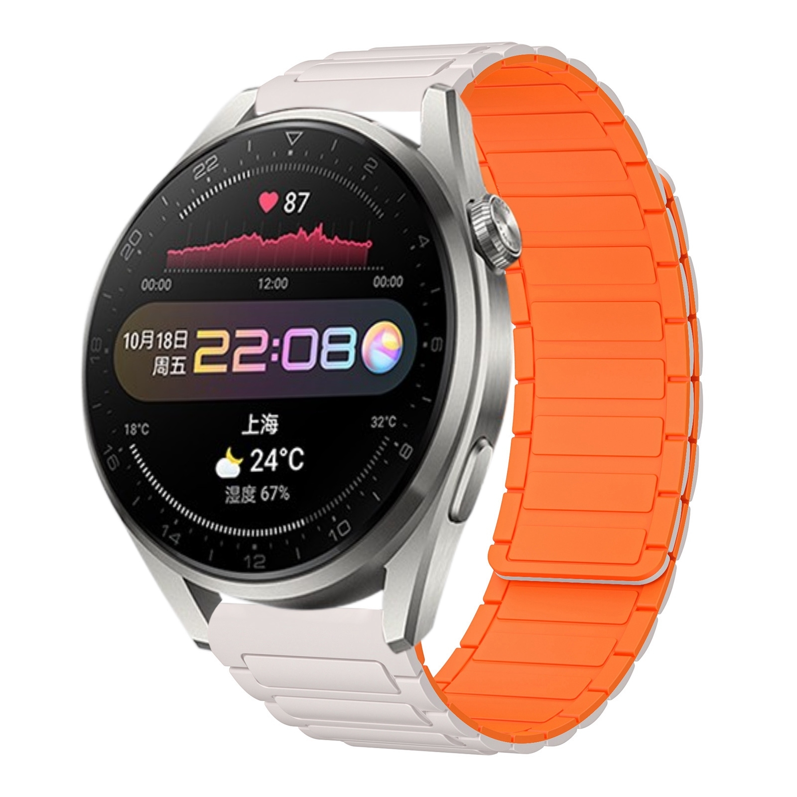 (New) 22mm I-shaped Magnetic Silicone Watch Band For Huawei Watch 3 Pro