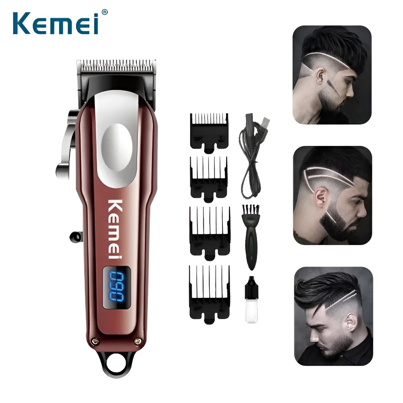 Kemei KM-233: Rechargeable Hair & Beard Trimmer. 