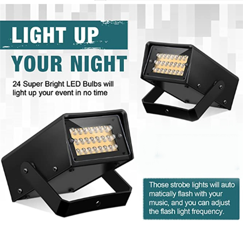 4 Pieces Strobe Lights, LED Mini Adjustable Flash Control. 