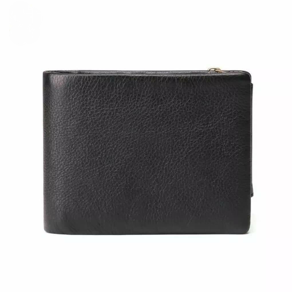 Pure leather Black wallet money bag