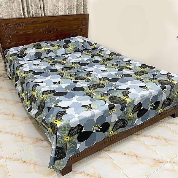 King Size Bedsheet Set with Two Pillow Covers Bed Sheet 7 Feet by 8.5 Feet (7 x 8.5 Feet). 