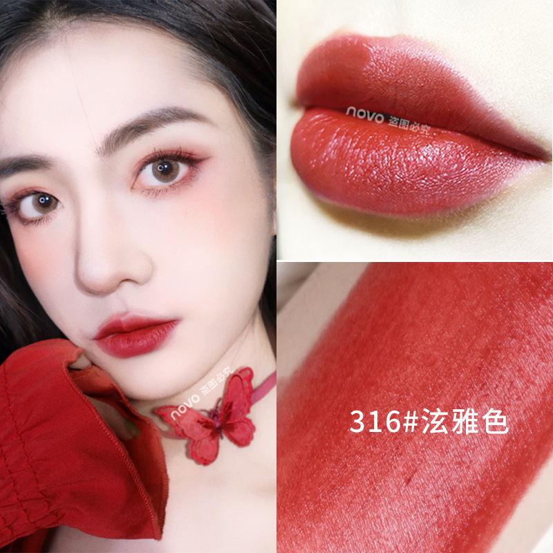 NOVO5308 candy fluorescent velvet lipstick niche brand matte matte long-lasting color development schoolgirl Internet celebrity model