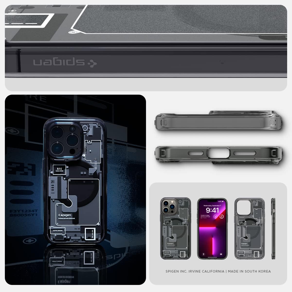 Spigen Ultra Hybrid Zero One Magfit Back Cover Case Compatible with MagSafe Designed for Apple iPhone 13 Pro Max 6.7 inches 2021 (TPU + Poly Carbonate | Zero One). 