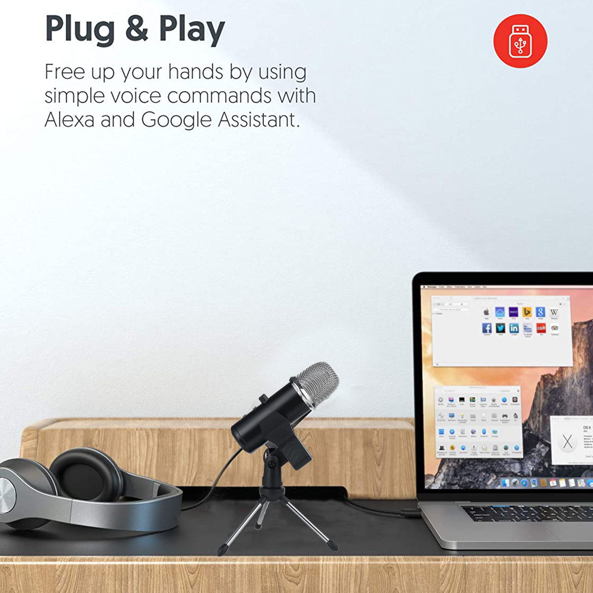 Economic V9 Condenser Microphone With Tripod USB Computer Studio Microphone For Karaoke Microphone Recording Podcasting Karaoke Gaming Streaming. 