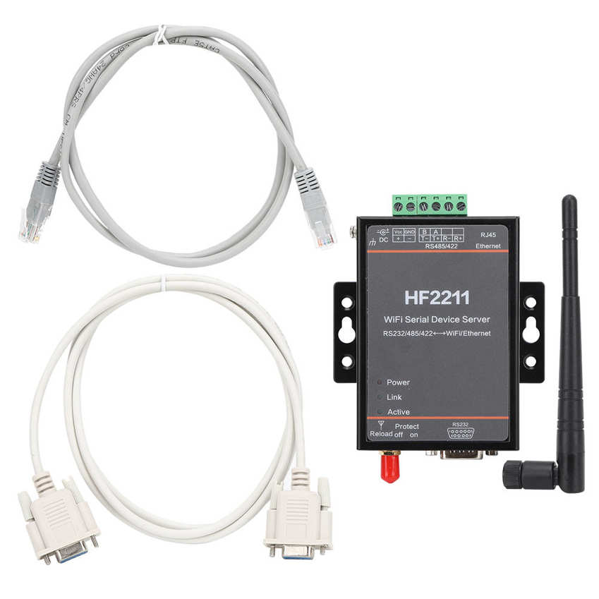 Ethernet Serial Server HF2211 RS232/485/422 to WIFI & DTU Network Communication 5-36VDC