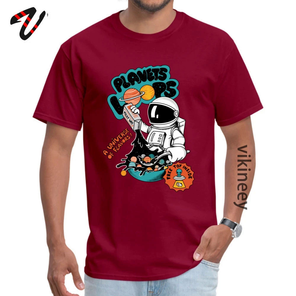 Planets cereal loops spaceman men's T-shirt Elon Musk Mars SpaceX Russia tshirt plus size fashion funny print tshirts custom. 
