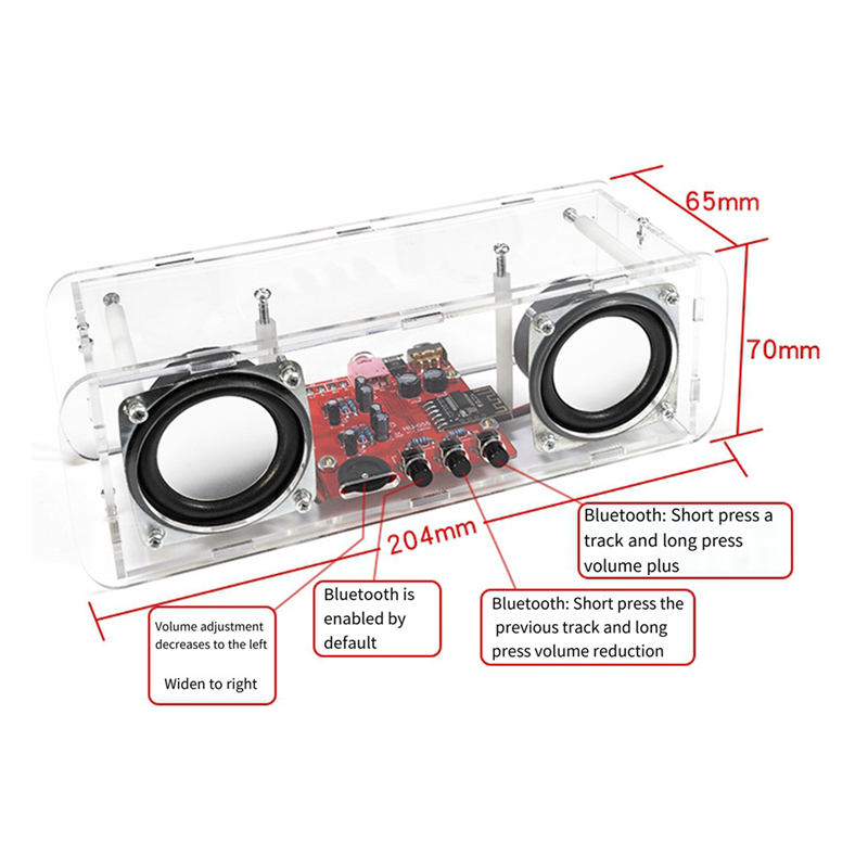 DIY Bluetooth Speaker Kit Electronics DIY Soldering Project Practice Solder Assembly DIY Electronic Kit Component Durable Easy to Use. 