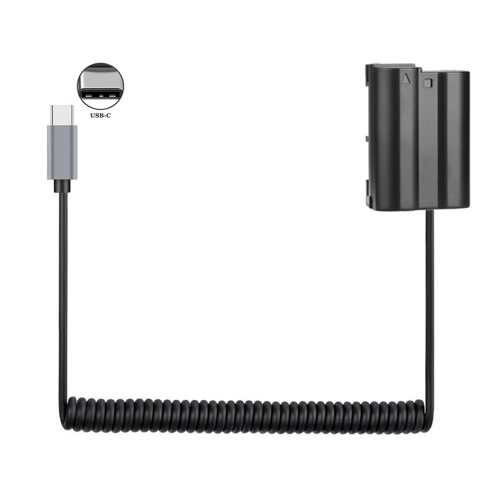 EN-EL15 Dummy Battery USB C DC Power AC Adapter for Nikon D7000 D7100 D7200 D750 D800E D810A Z5 Z6 Z7 II Camera. 