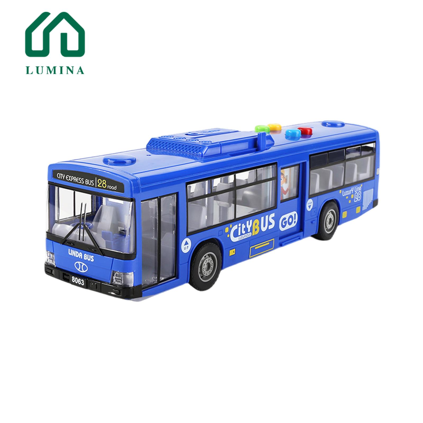 Lumina Interactive Toy Bus for Kids Realistic Model Bus Toy with Lights Sounds Friction-powered Movement Perfect Gift for Kids in Asia Realistic Design Toy Bus. 
