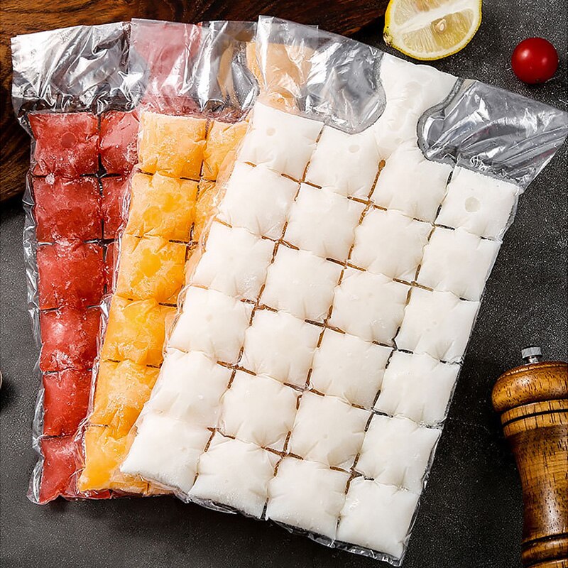 10Pcs DisIce-making Bags  Freezing Maker Ice Cube Bags Self-Seal Ice-making For Summer DIY Drinking Ice Cube Tray Mold. 
