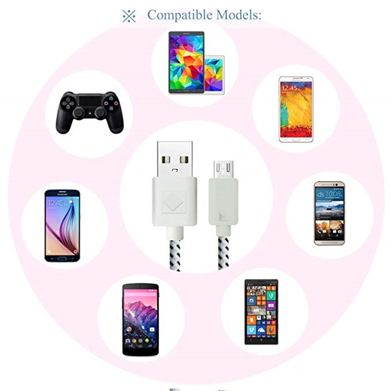 【happy one】Metal Micro USB for Sony Xperia Z1 Z2 Z3 Z4 Z5 L36H L39H Charger Cable for ZTE Blade S6 L3 3 X3 V9 Vita Data. 