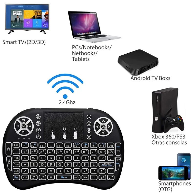 New 2.4G Mini Wireless Keyboard Handheld Touchpad Gaming Mechanic Wireless Keyboard For Smart TV Samsung LG Panasonic Toshiba. 