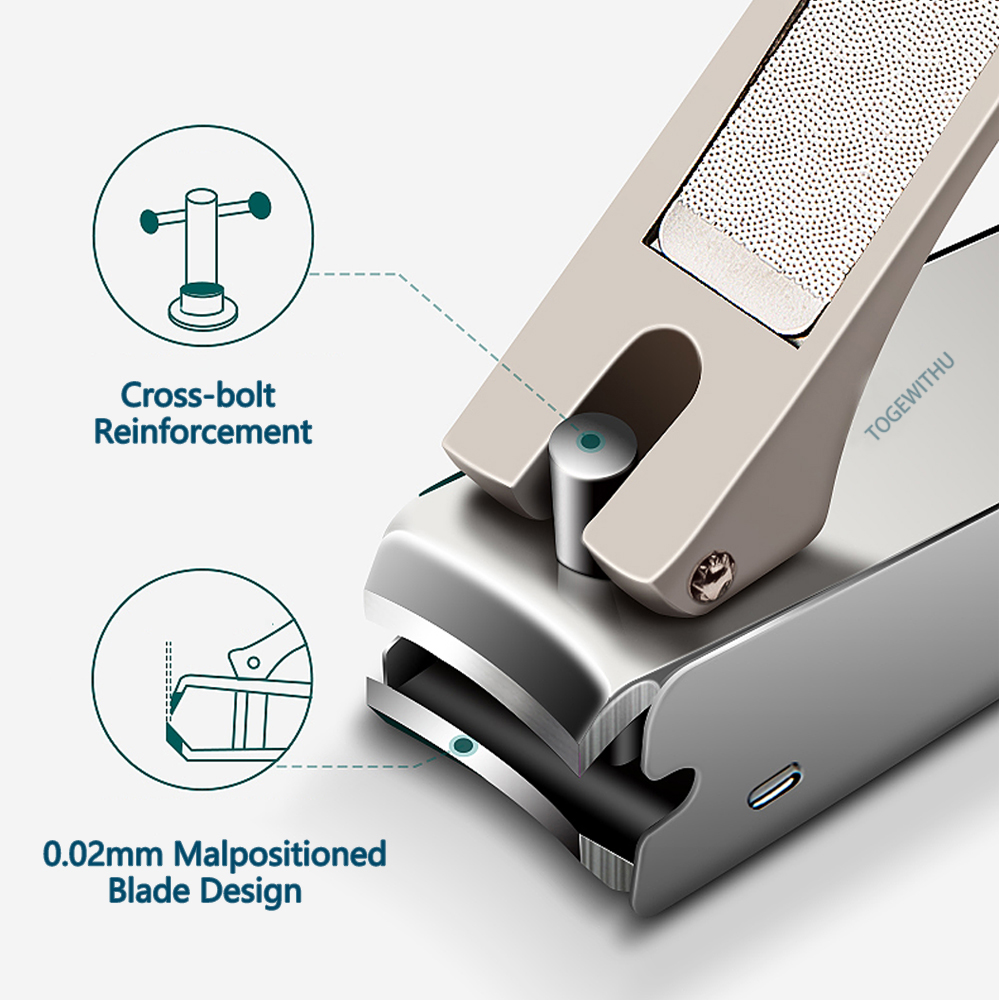 【The Edge of Beauty】TOGEWITHU Nail with Catcher, Anti-splash Fingernail Toenail Cutter Manicure Nail Trimmer with Nail File Sharp and. 