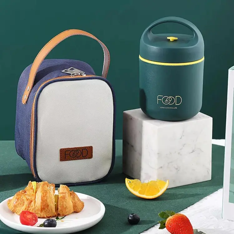 Stainless Steel Vacuum Thermal Lunch Box Insulated Lunch Bag Food Warmer  Soup Cup Insulated Containers Bento Lunch Box