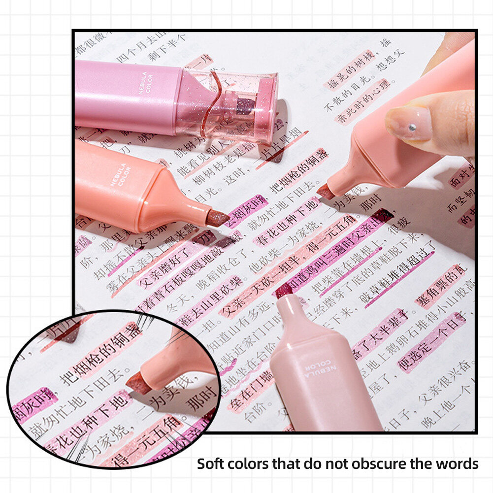 SF 4Colors/Set Glitter Highlighter Fluorescent Glitter Markers Note Taking Shining Pen for Journaling Scrapbooking Supplies Drawing Art. 