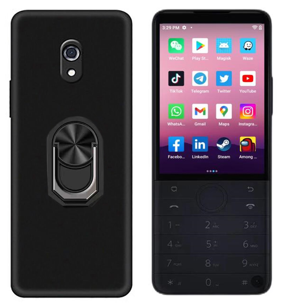 Case for Xiaomi Mi Qin F22 Pro Black Matte Ring Holder Prrelaxotective Shockproof Cover on for Duoqin Qin F21 Pro Funda