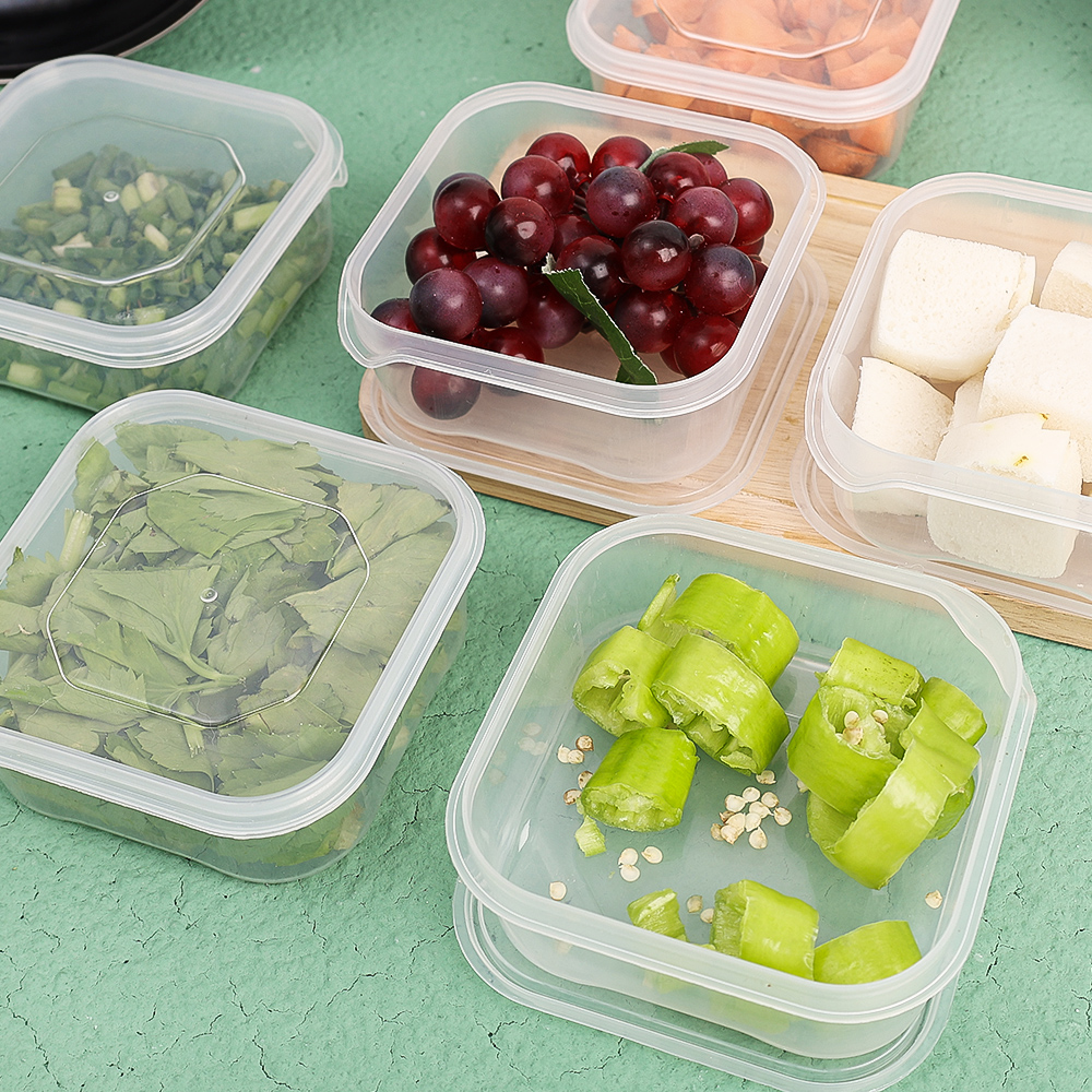 Refrigerator Six-point Grid Storage Fresh Boxes Drain Division Basket Storage Containers Kitchen Box. 
