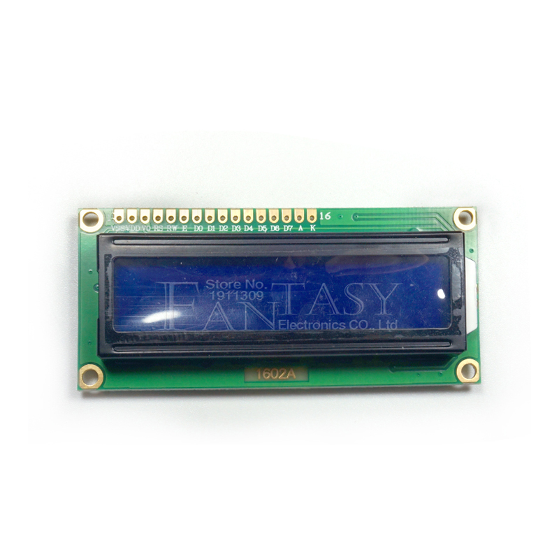 1pcs 5V lcd 1602 blue yellow screen Character LCD Display Module Blue Blacklight New and white code new. 